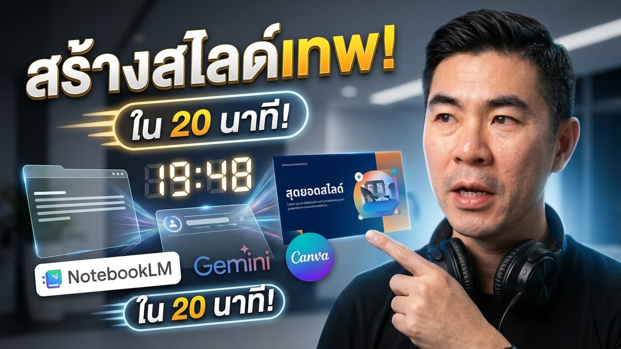วิธีทำสไลด์ ที่ดีที่สุด NotebookLM+Gemini+Canva [update2026]